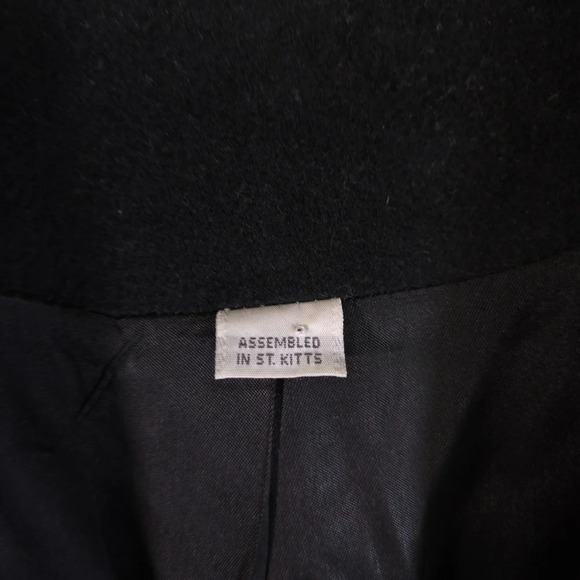 Vintage Leslie Fay Coat of Arms Blazer Size 16 Wool Cashmere Blend Goth Preppy - Picture 4 of 9